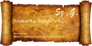 Szekerka Gibárt névjegykártya